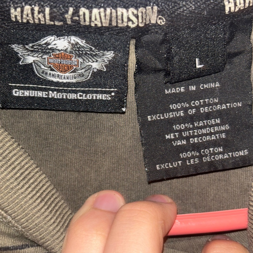 Harley-Davidson Gray Short Sleeve Tee with Vintage Skull Design - Picture 3 of 3